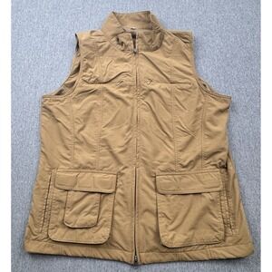 Travelsmith Vest Women's Sz L Full Zip Photographer Fishing Hunting Safari Brown
